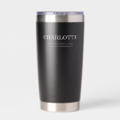 Name Elegant Minimal Schwarz Thermobecher (Rückseite)