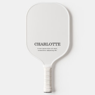Name Elegant Minimal Weiß Pickleball Schläger