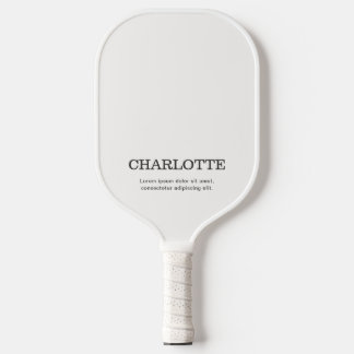 Name Elegant Minimal Weiß Pickleball Schläger