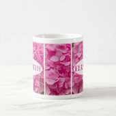 Name "Elizabeth", Pink Hydrangea Blumenschrift Kaffeetasse (Mittel)