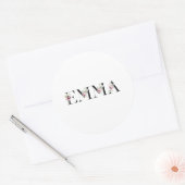 Name Emma Runder Aufkleber (Umschlag)