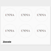 Name Emma Runder Aufkleber (Blatt)