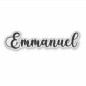 Name Emmanuel - Handgeschriebene Kalligrafie Aufkleber (Vorderseite)