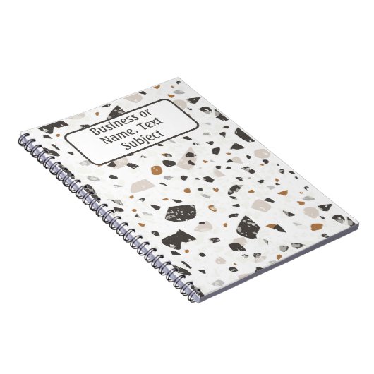 Name, Erde Tone Marmorchips Terrazzo Muster Notizblock (Rechte Seite)
