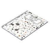Name, Erde Tone Marmorchips Terrazzo Muster Notizblock (Linke Seite)