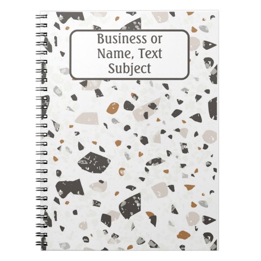 Name, Erde Tone Marmorchips Terrazzo Muster Notizblock (Vorderseite)