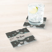 Name | Erdtöne und Grüntöne Terrazzo-Musterboss Glasuntersetzer (Schrägansicht)