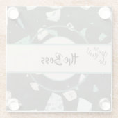 Name | Erdtöne und Grüntöne Terrazzo-Musterboss Glasuntersetzer (Rückseite)