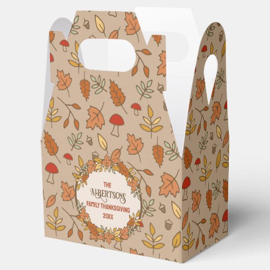 Name Erntedank Herbstlaub Geschenkschachtel (Geöffnet)