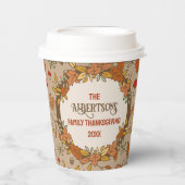 Name Erntedank Herbstlaub Pappbecher (Vorderseite)