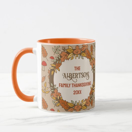 Name Erntedank Herbstlaub Tasse (Links)