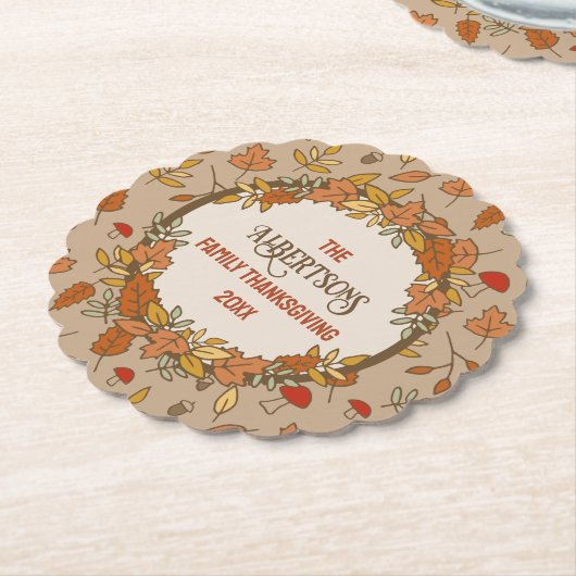 Name Erntedank Herbstlaub Untersetzer (angewinkelt)