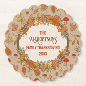 Name Erntedank Herbstlaub Untersetzer (Vorderseite)