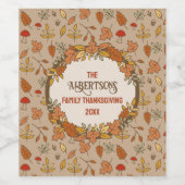 Name Erntedank Herbstlaub Weinetikett (Einzelnes Label)