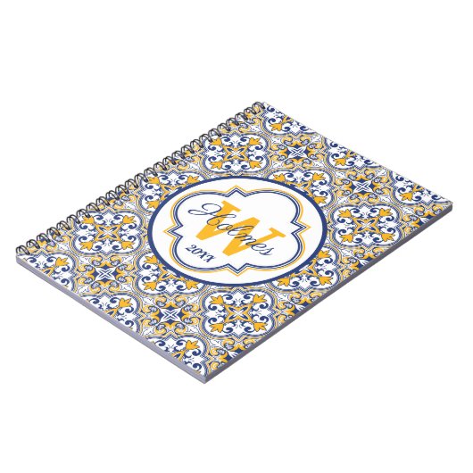 💙 💛 Name + erste Azulejos-Notebook Notizblock (Linke Seite)