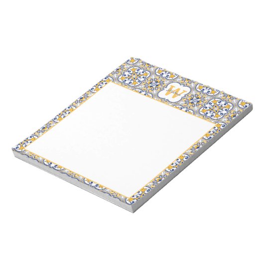 💙 💛 Name + erste Azulejos Notizblock (Rotiert)