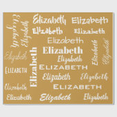 Name Erstmalige Monogram Gold Personalisierte Gesc Geschenkpapier (Flach)