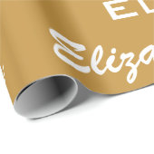 Name Erstmalige Monogram Gold Personalisierte Gesc Geschenkpapier (Rolleneckpunkt)