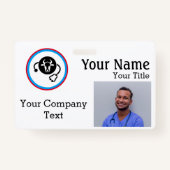 Name Etikett mit tierärztlicher Kuh, Text-FOTO-ID Ausweis (Vorderseite)