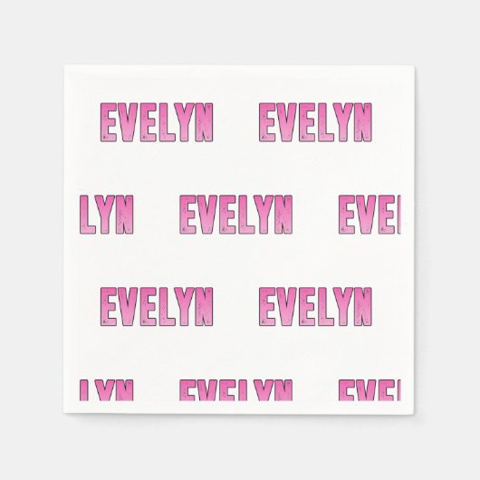 Name Evelyn Serviette (Vorderseite)