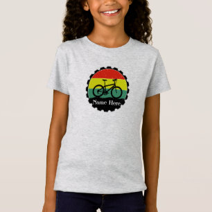 Name Fahrrad auf Vintagem Grunge Rainbow T- T-Shirt