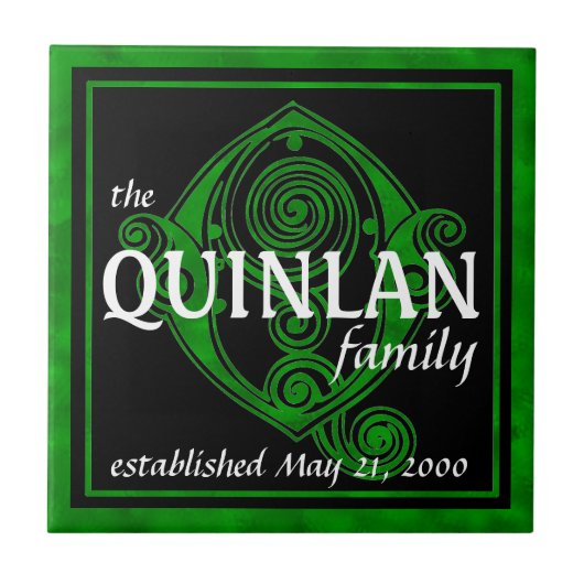 Name Familie Custom Anniversary Monogram Fliese (Vorderseite)