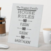 Name Familienhausregeln Pedestzeichen hinzufügen Sockelschild (In Situ)