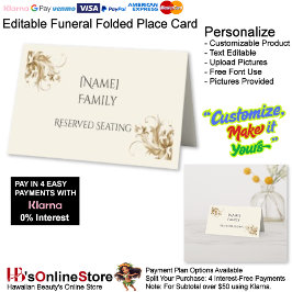 [Name] Family Reserved Seating Memorial Funeral  Platzkarte
