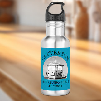Name, Family Reunion Cruise Blue Green Edelstahlflasche