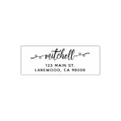 Name Fancy Brush Script Adresse Permastempel (Design)