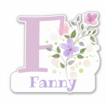 Name Fanny & Initial mit Blumendesign