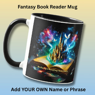 Name, Fantasy-Schloss Buch Roman Lesesantuario Tasse