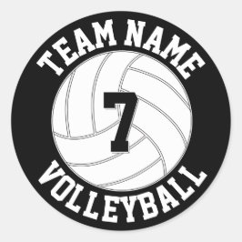 Name, Farbe und Spielernummer des Volleyballteams Runder Aufkleber