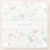 Name, farbenfroh texturierte große Chip Mosaik Ter Glasuntersetzer (Rückseite)