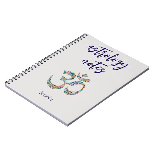 Name, farbenfrohe botanische Om-Symbol-Notebook Notizblock (Linke Seite)