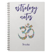Name, farbenfrohe botanische Om-Symbol-Notebook Notizblock (Vorderseite)