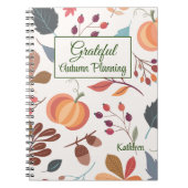 Name, farbenfrohe Dankbarkeit Herbstjournalismus Notizblock (Vorderseite)