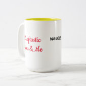 Name, farbenfrohe Kunsthandwerker, 15oz Zweifarbige Tasse (Vorderseite Links)