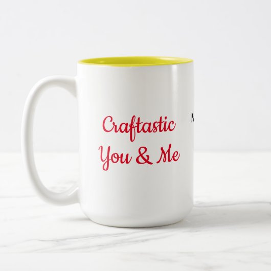 Name, farbenfrohe Kunsthandwerker, 15oz Zweifarbige Tasse (Links)