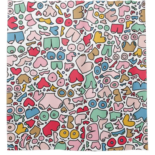 Name farbiger Brustmusterstein Untersetzer Duschvorhang (Vorderseite)