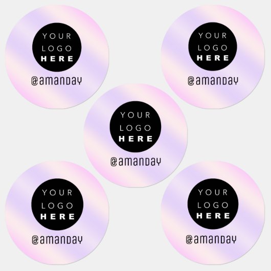 Name Fashion Shop Benutzerdefiniertes Logo Lila Etiketten (Gruppe)