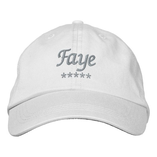 Name Faye Bestickte Baseballkappe (Vorderseite)