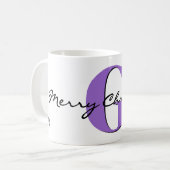 Name, Februar Amethyst | Frohe Weihnachten Kaffeetasse (Vorderseite Links)