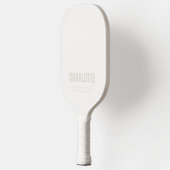 Name Fett Modern Minimal Elfenbein Pickleball Schläger (Links)