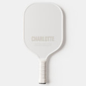 Name Fett Modern Minimal Elfenbein Pickleball Schläger (Rückseite)