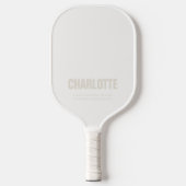 Name Fett Modern Minimal Elfenbein Pickleball Schläger (Vorderseite)