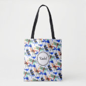 Name Fett Wasserfarbe Libellen-Muster 16-in Tasche (Vorderseite)