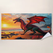 Name, Feueratemdrache am Strand hinzufügen, Strandtuch (Vorderseite)