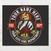 NAME Firefighter-Helm-Maske anpassen Feuer retten Bierflaschenetikett (Einzelnes Label)