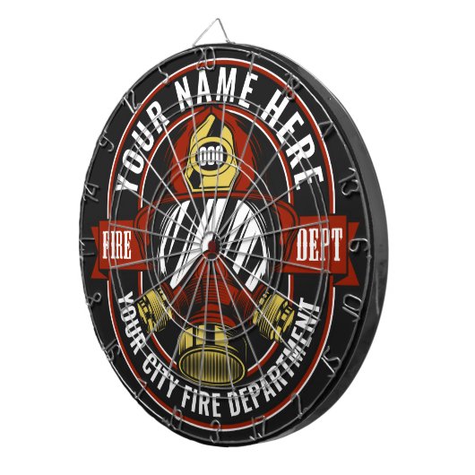 NAME Firefighter-Helm-Maske anpassen Feuer retten Dartscheibe (Vorderseite rechts)